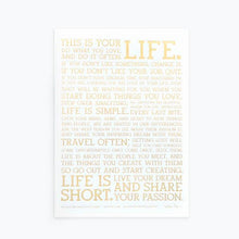 Load image into Gallery viewer, &quot;Manifesto&quot; gold foil  print - 5&quot;x7&quot; by Holstee