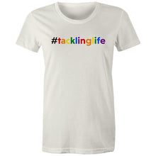 Load image into Gallery viewer, Tackling Life (AFT) on AS Colour - Women&#39;s Maple Organic Tee (black hashtag)