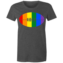 Load image into Gallery viewer, Rainbow Footy (AFT) on AS Colour - Women&#39;s Maple Tee