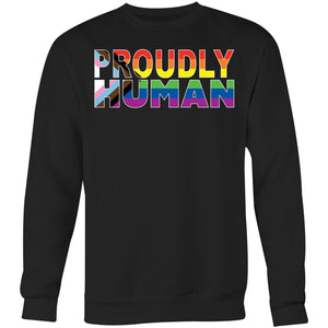 "Proudly Human" on AS Colour United - Crew Sweatshirt