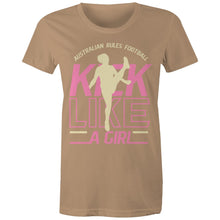 Load image into Gallery viewer, &quot;Kick Like a Girl&quot; (AFT) on AS Colour - Women&#39;s Maple Tee