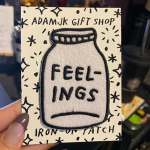 "Feelings" embroidered patch by Adam J Kurtz (original design)