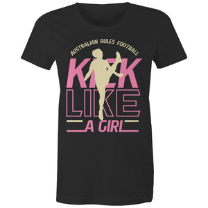 "Kick Like a Girl" (AFT) on AS Colour - Women's Maple Organic Tee