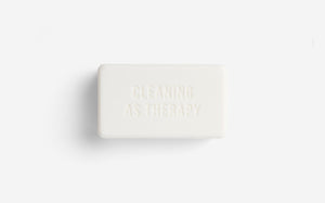 "Cleaning as th*rapy" - embossed soap by The School of Life (UK)