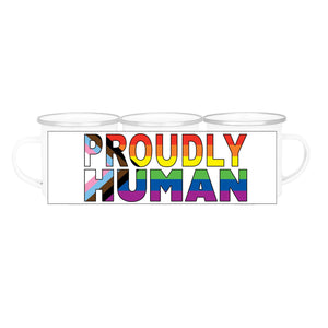 "Proudly Human" - enamel mug