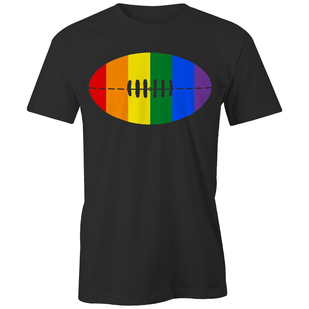 Rainbow Footy (AFT) on Etiko - Unisex Fairtrade Organic Crew Tee