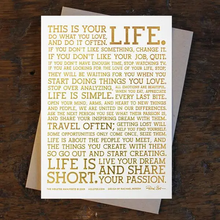 Load image into Gallery viewer, &quot;Manifesto&quot; gold foil  print - 5&quot;x7&quot; by Holstee