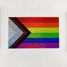 Load image into Gallery viewer, &quot;Progress Pride&quot; sticker (Stardust Glitter) by Daniel Quasar (USA)